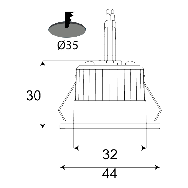 3CCT LED mini alsó lámpa 3W